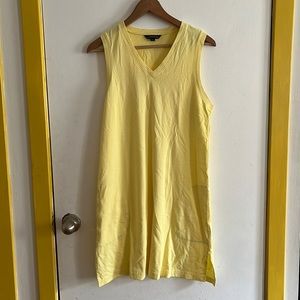 Canary Yellow Lands End V-neck Cotton Mini Dress S